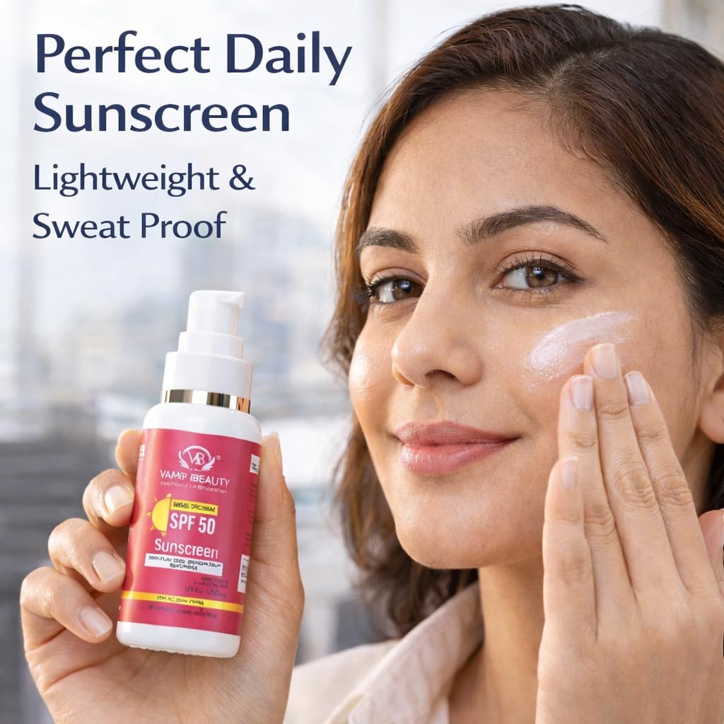 Broad Spectrum Sunscreen SPF 50 for Men & Women | With Flax Seeds, Dragon Fruit & Cucumber | No White Cast, Lightweight & Non-Greasy | Daily UV ProtectionPA++++(50ml)