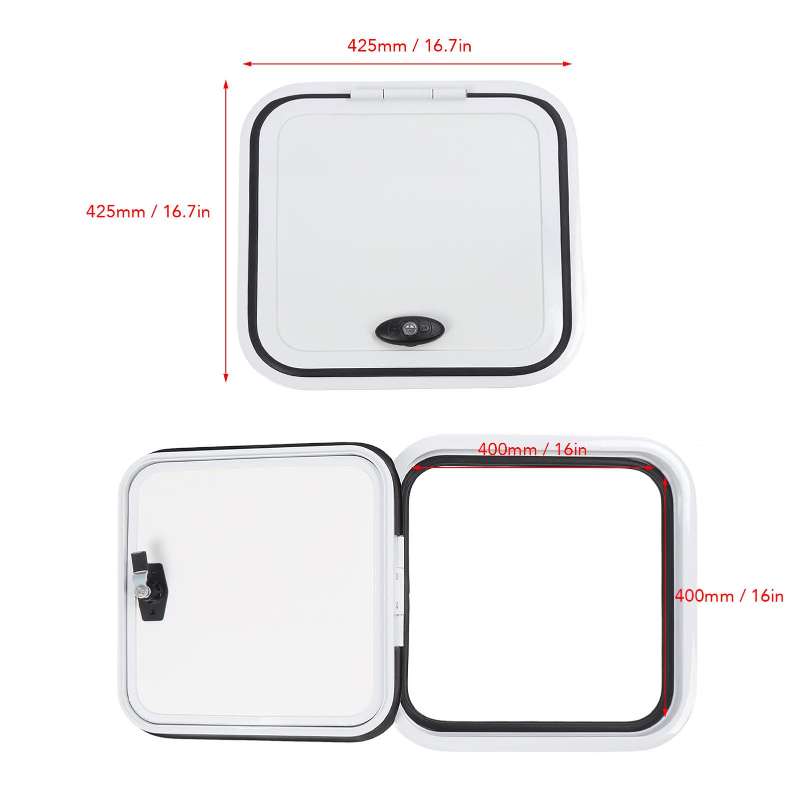 Generic Serratura di Sicurezza per Porta del Vano in Lega di Alluminio, Porta Bagagli Grande 16"X16" per Proprietari di