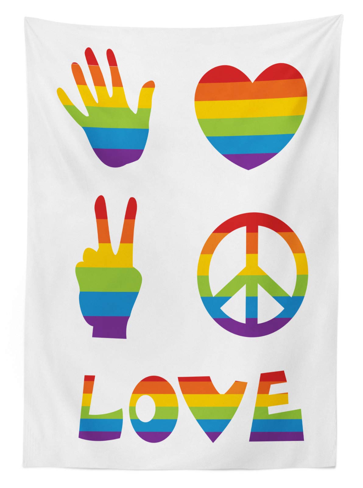ABAKUHAUS Vintage Arcobaleno Tenda da Doccia, Gay Pride di bandiera
