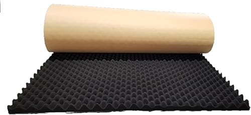 Panel de espuma acústica autoadhesiva de alta densidad para caja de huevos, panel de pared de espuma de estudio, 39 x 78 pulgadas (1.5 pulgadas,