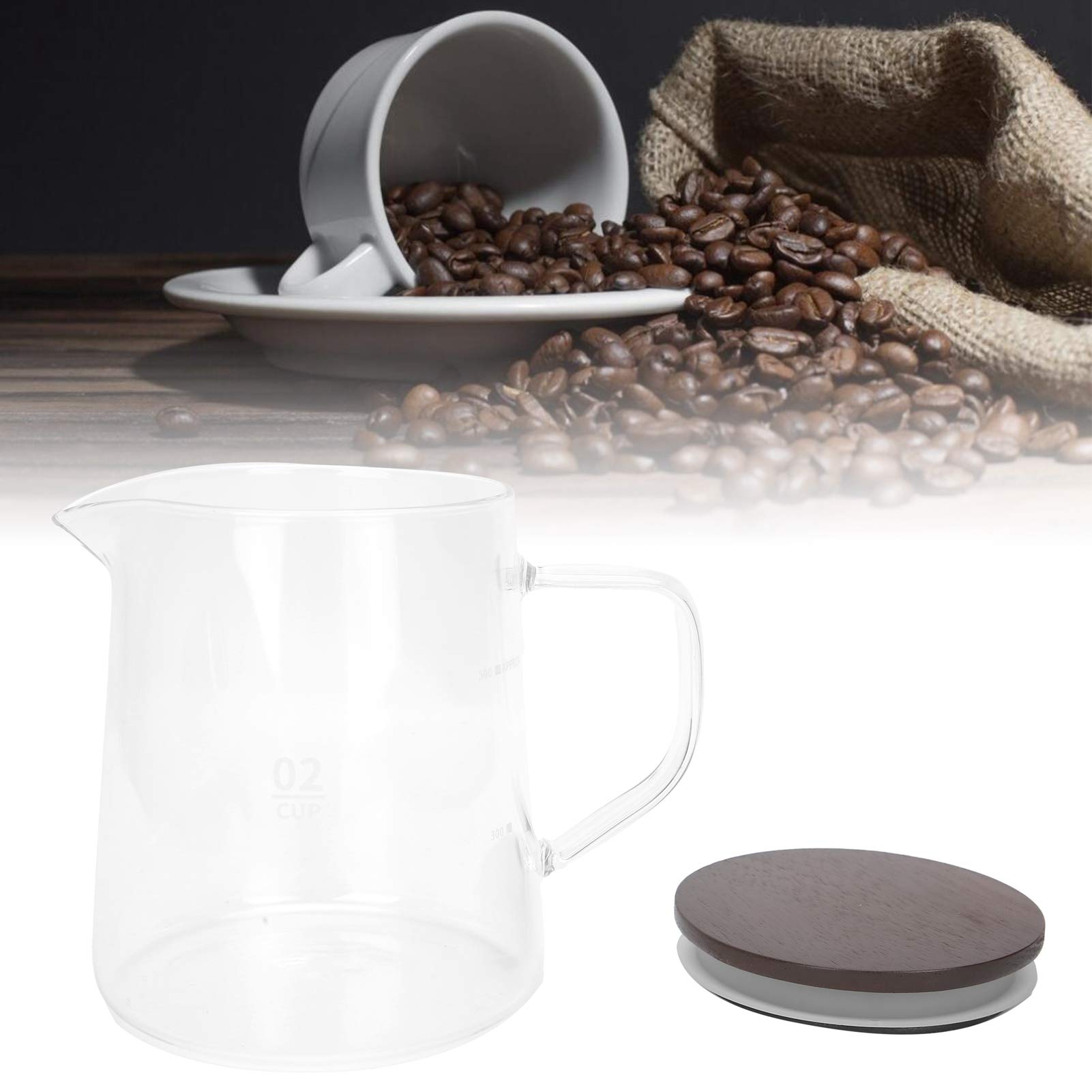 Leapiture Coffee Pot Carafe Glass Water Drink Carafe Large Water Pitcher Beverage Container With Lid Glass Handle Kettle for Tea Milk Wine (500ml)