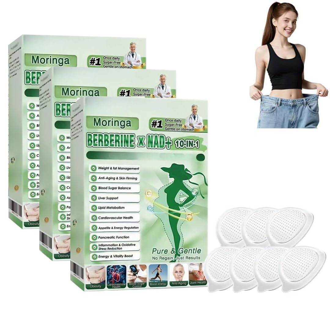 21Stück Moringa NAD+ 10-in-1 Nano-Mikronadel-Patch,2026 Neu NatürlicheMoringa Berberin Pflaste, Natürliche Nano-Mikronadelpfaster, für Männer und Frauen