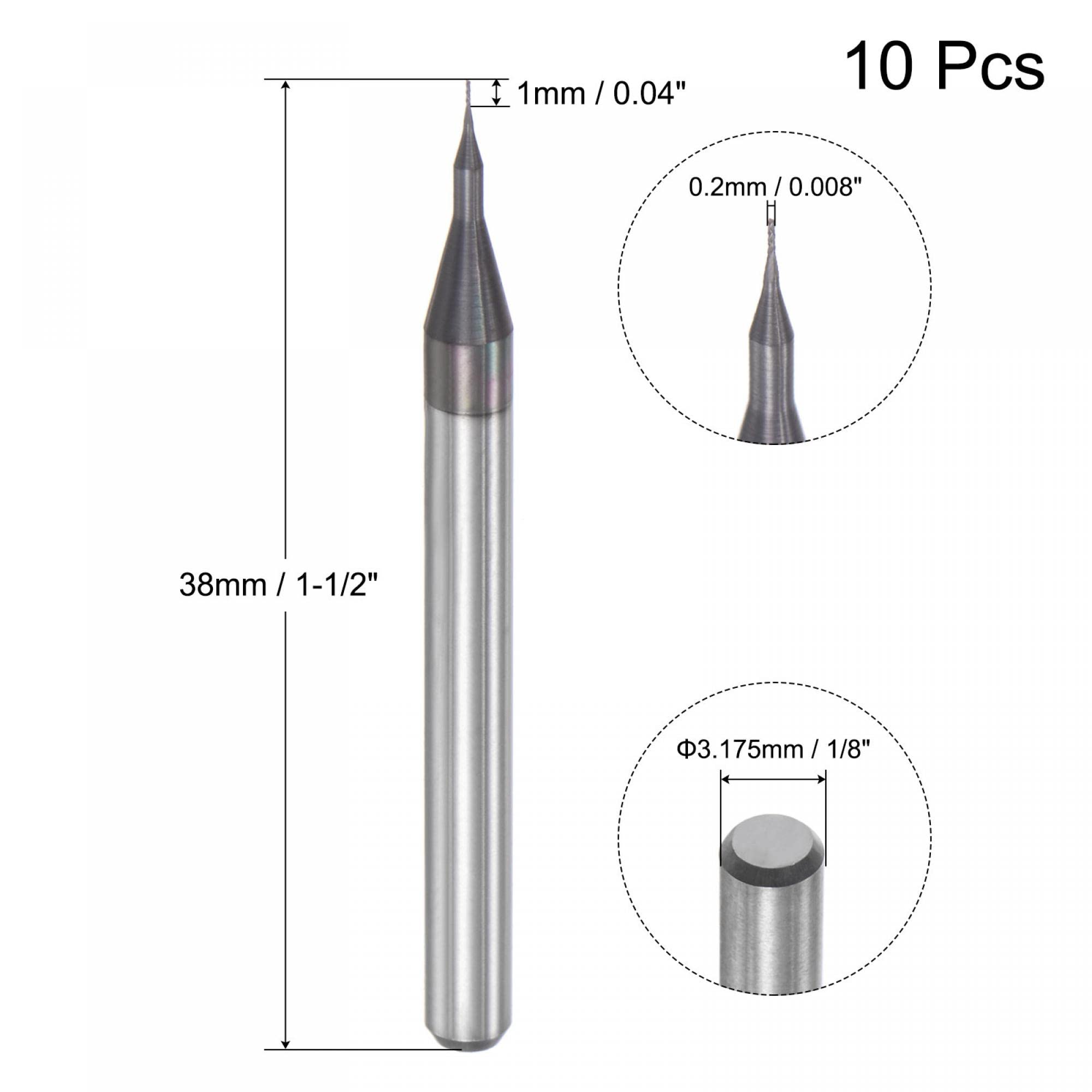 Uxcell 0.2mm Diamond Coated Carbide Engraving Bit – 1/8 Shank, 10pcs, For PCB, Wood, Plastic, Fiberglass CNC Milling 2 thumbnail image