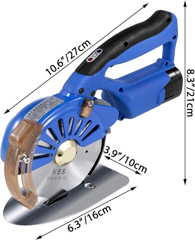 Cortador de tela inalámbrico, máquina rotativa eléctrica de velocidad ajustable para cortar tela, fibra, algodón, papel, seda, cuero, lana y alfombras