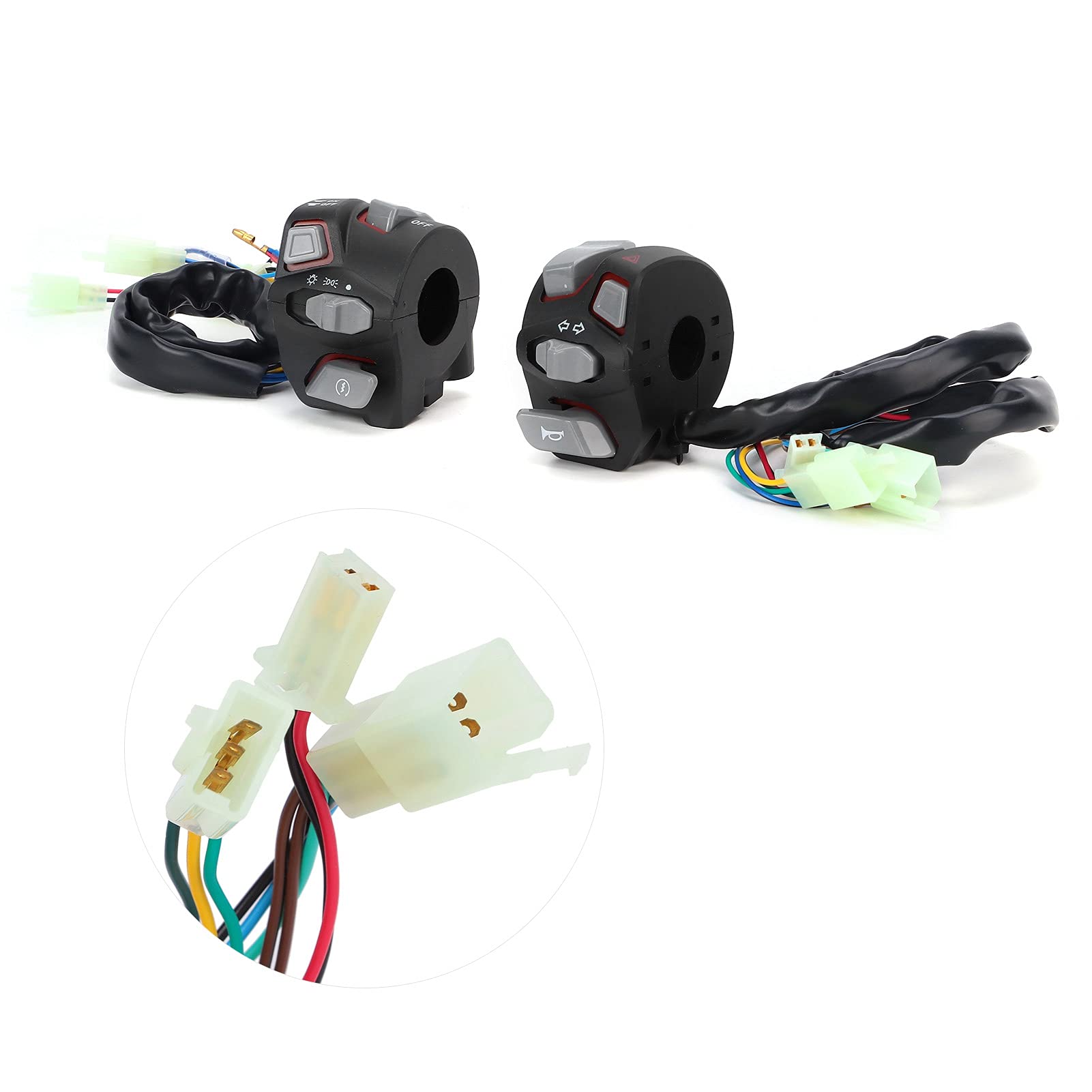 Motorrad Lenkerschalter Wasserdicht Universal 22mm für Hupe Blinker Licht auf ATV (rot)
