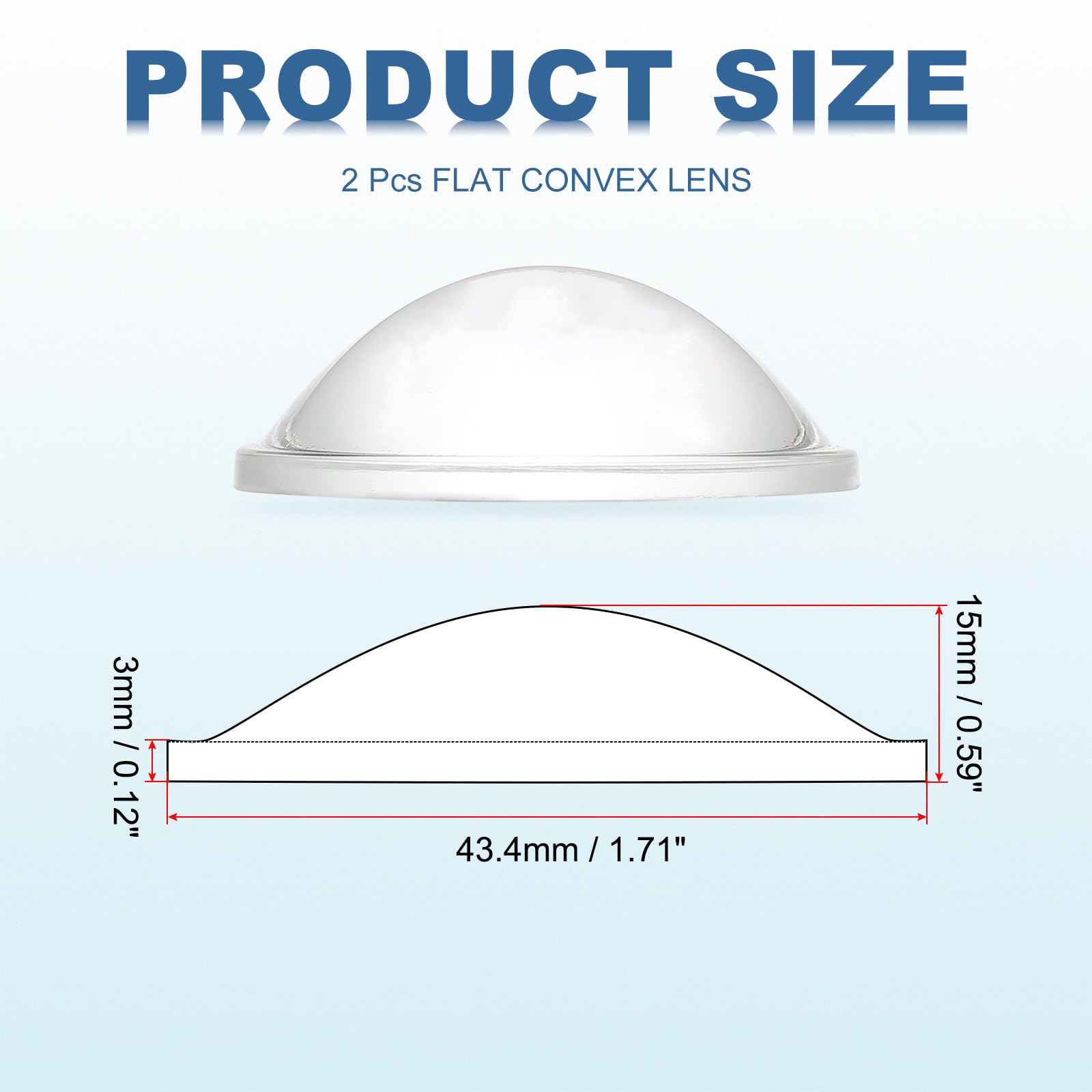 PATIKIL Diameter 43.4mm Flat Convex Lens - Image 2