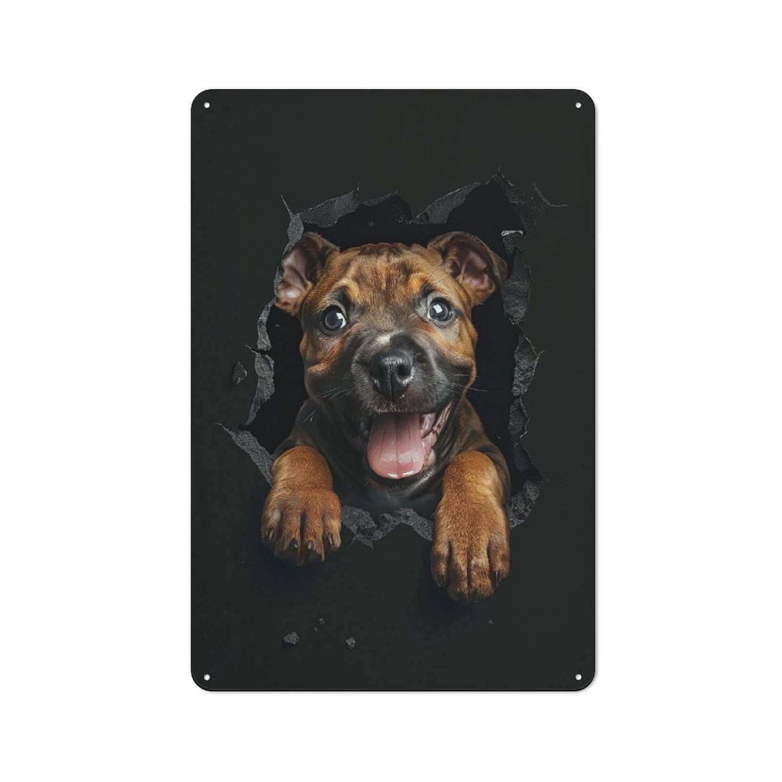 Junmoney Style-12 Staffordshire Bull Terrier Tin Sign 30X20cm, Modern Vintage Creative Space Decor For Hobby Room, Office, Lounge Or Living Room