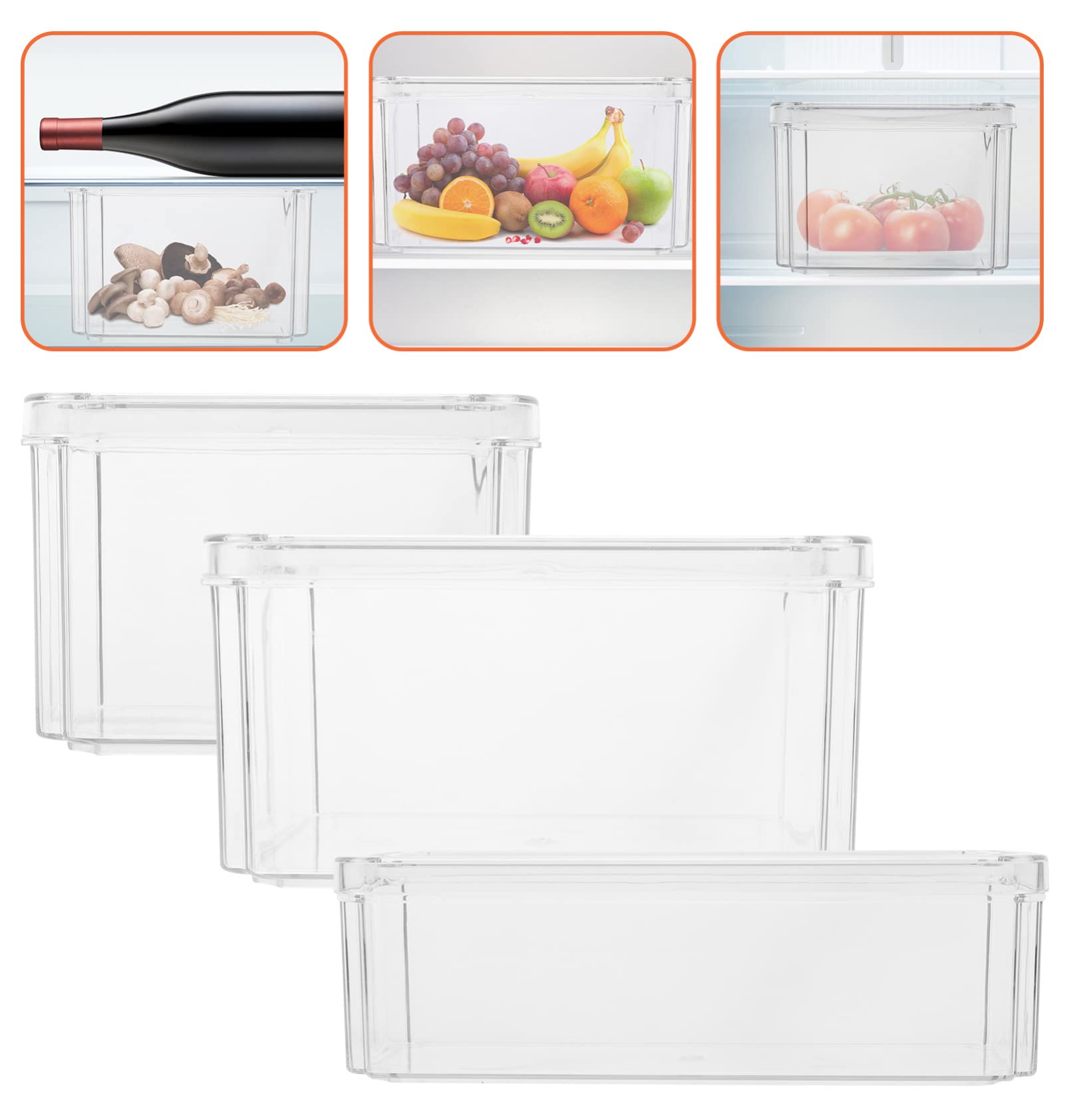 Kichvoe 3stücke Kühlschrankbox Für Obst Und Gemüse Aufbewahrungsbox Aus Pet-material Frischhaltebox Für Kühlschrank Kühl Und Sauber