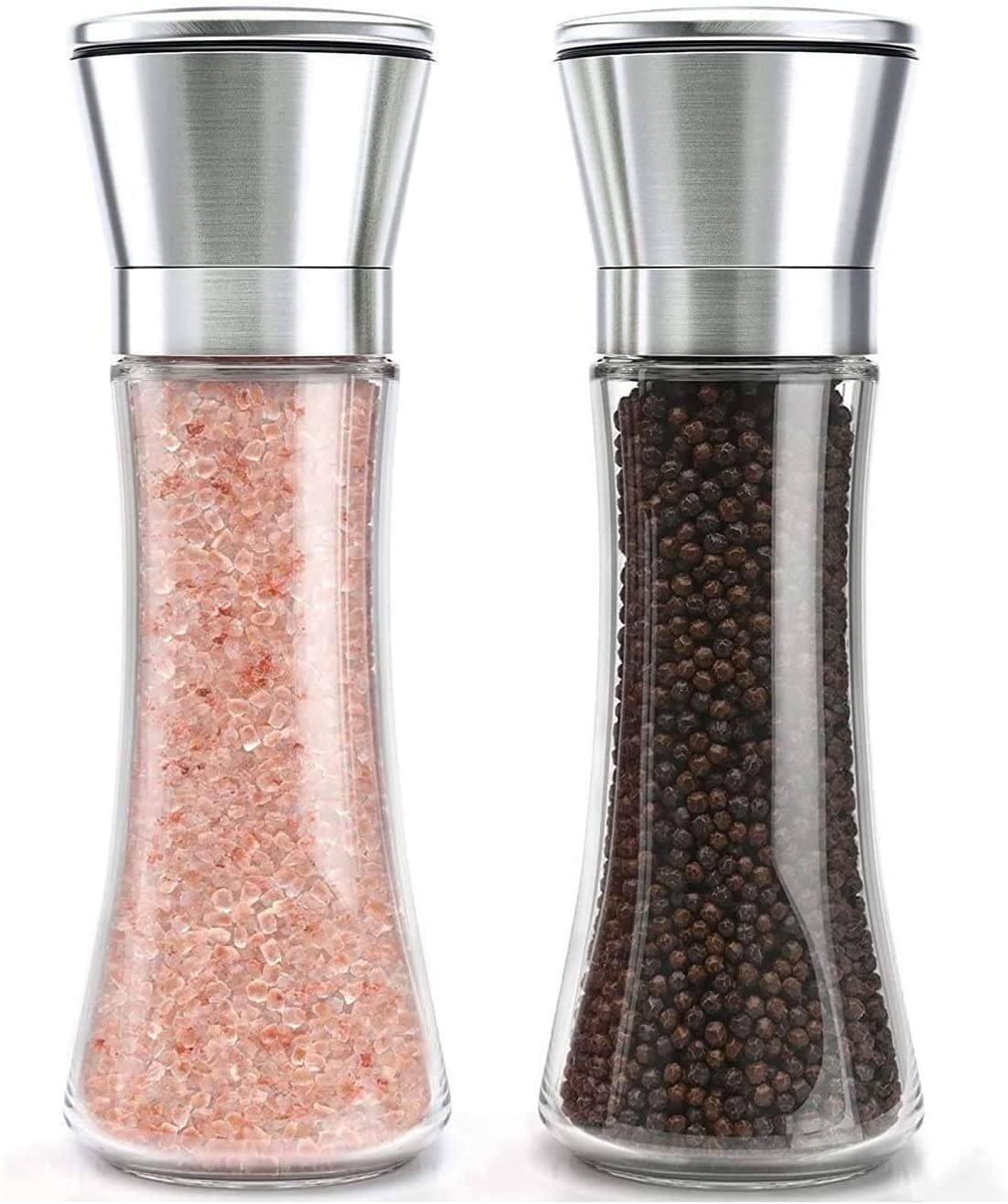 Moulin à poivre et sel mécanique inox avec broyeur réglable XMING 2 pièces