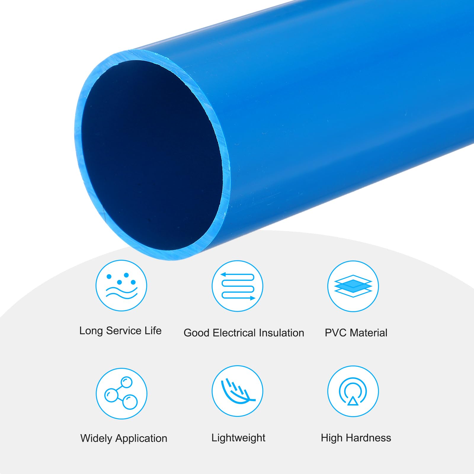 Tubo rígido Transparente de PVC, Tubo rígido de PVC con diámetro Interior de 16-101,6 mm y diámetro Exterior de 20-110 mm, Longitud de 330 mm(81.4x90mmx0.33m)