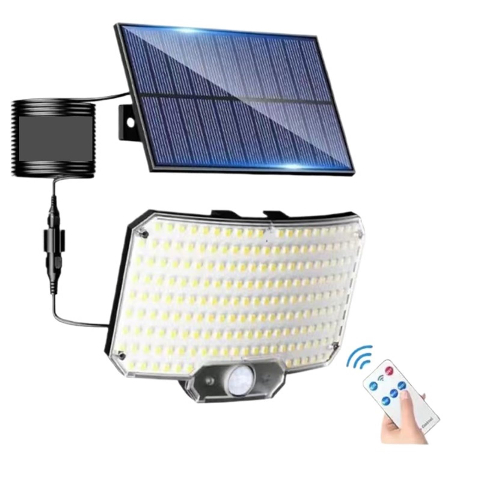Lampe solaire extérieur LED puissante IP65 avec détecteur de mouvement pour jardin - Lot de 2