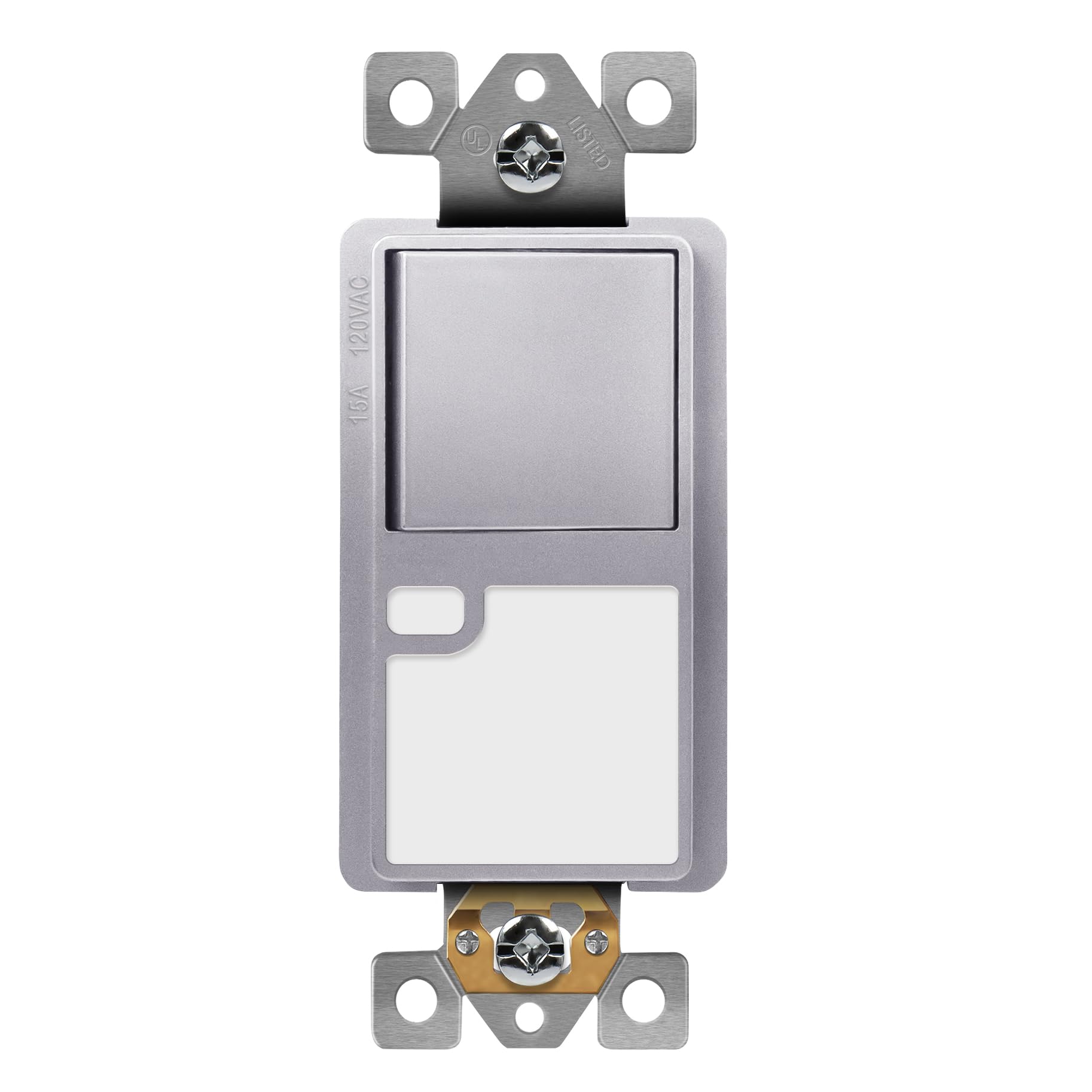 TOPGREENER 3-Way Decorator Switch with Guide Light, Silver