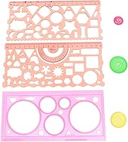 Vista 1 de 3pcs Geométrico Papelería Herramienta de Dibujo Geométrico Plantilla Regla Geométrica Regla