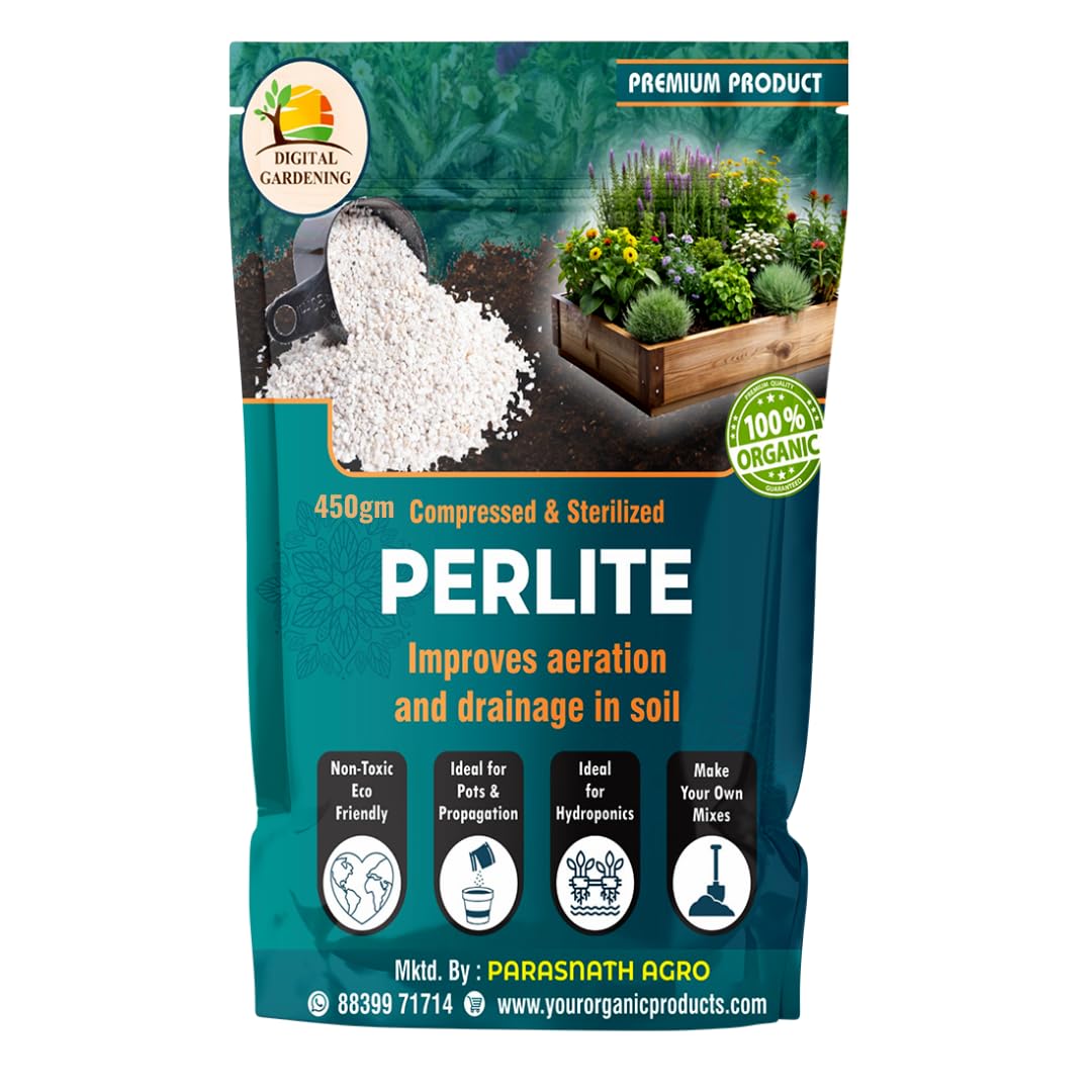 Digital Gardening Organic Course Perlite Fertilizer for Plants, for Gardening, to Promotes Soil Root Growth, and Water Drainage - Ideal for Home & Terrace Gardens (450 gms) (B0D9YWG7ST) Amazon Price History, Amazon Price Tracker