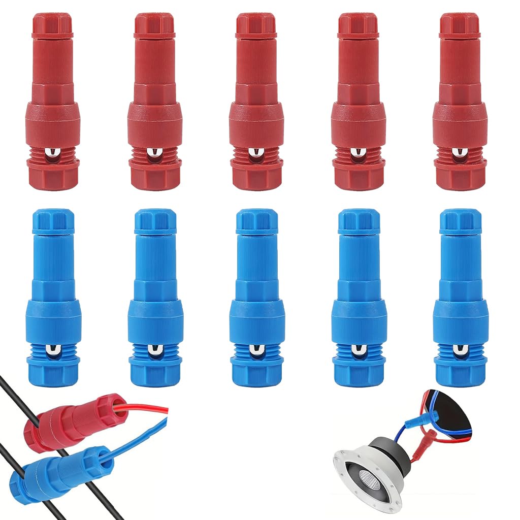 Serplex® 10Pcs Low Voltage Landscape Wire Connector Waterproof 12-18 AWG Light Cable Connectors for Outdoor LED Path Garden Lawn Lighting