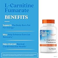 Vista 3 de Doctors BEST L-Carnitina Fumarato de Biosint, ayuda a quemar grasa corporal, sin OMG, sin gluten, sin soja, vegano 180 cápsulas vegetarianas