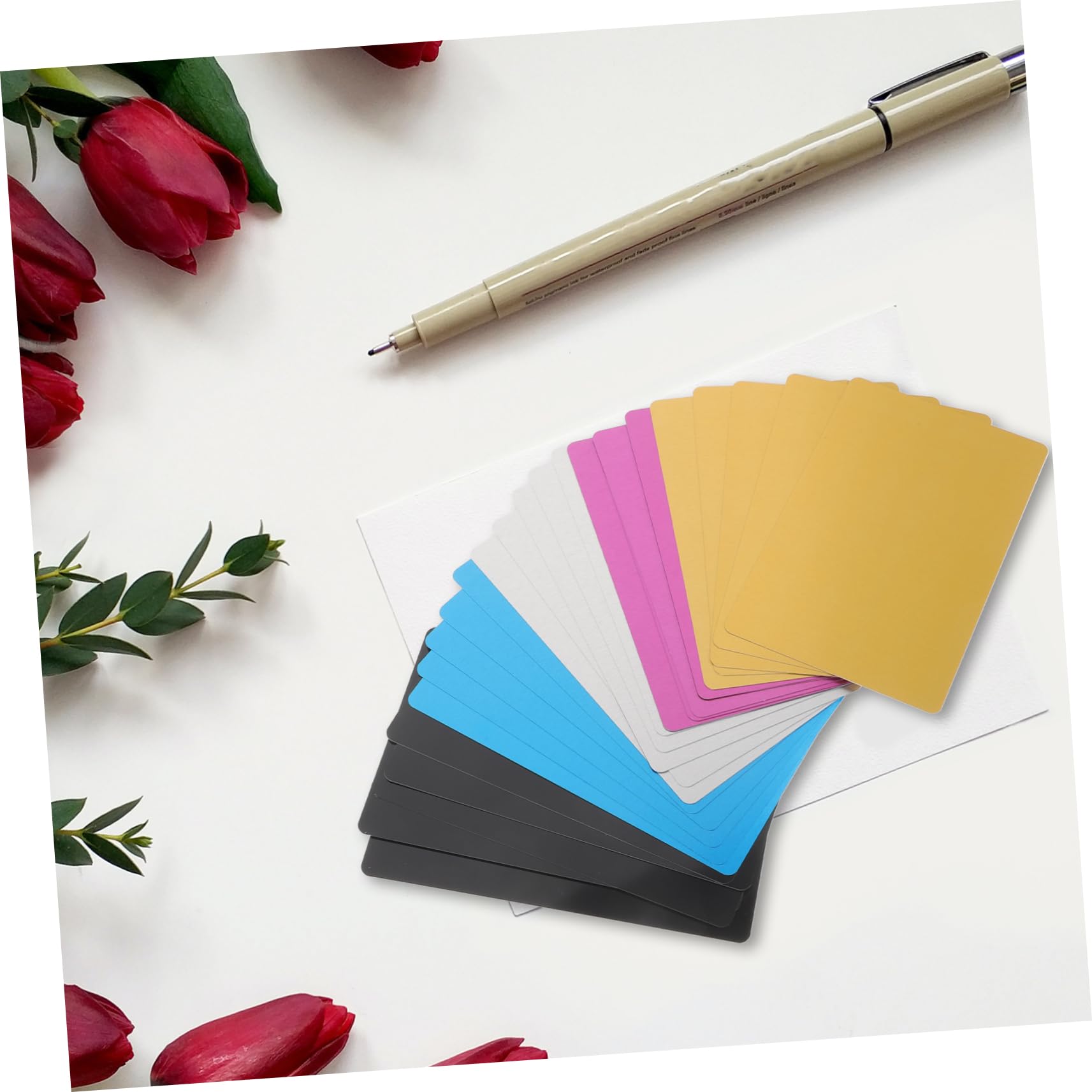 SHINEOFI 5 Juegos Tarjeta Tarjetas De Visita De Metal Para Grabar Tarjetas De Presentación Grabado De Productos En Tarjeta De Visita Grabada Aluminio 25 Piezas * 5