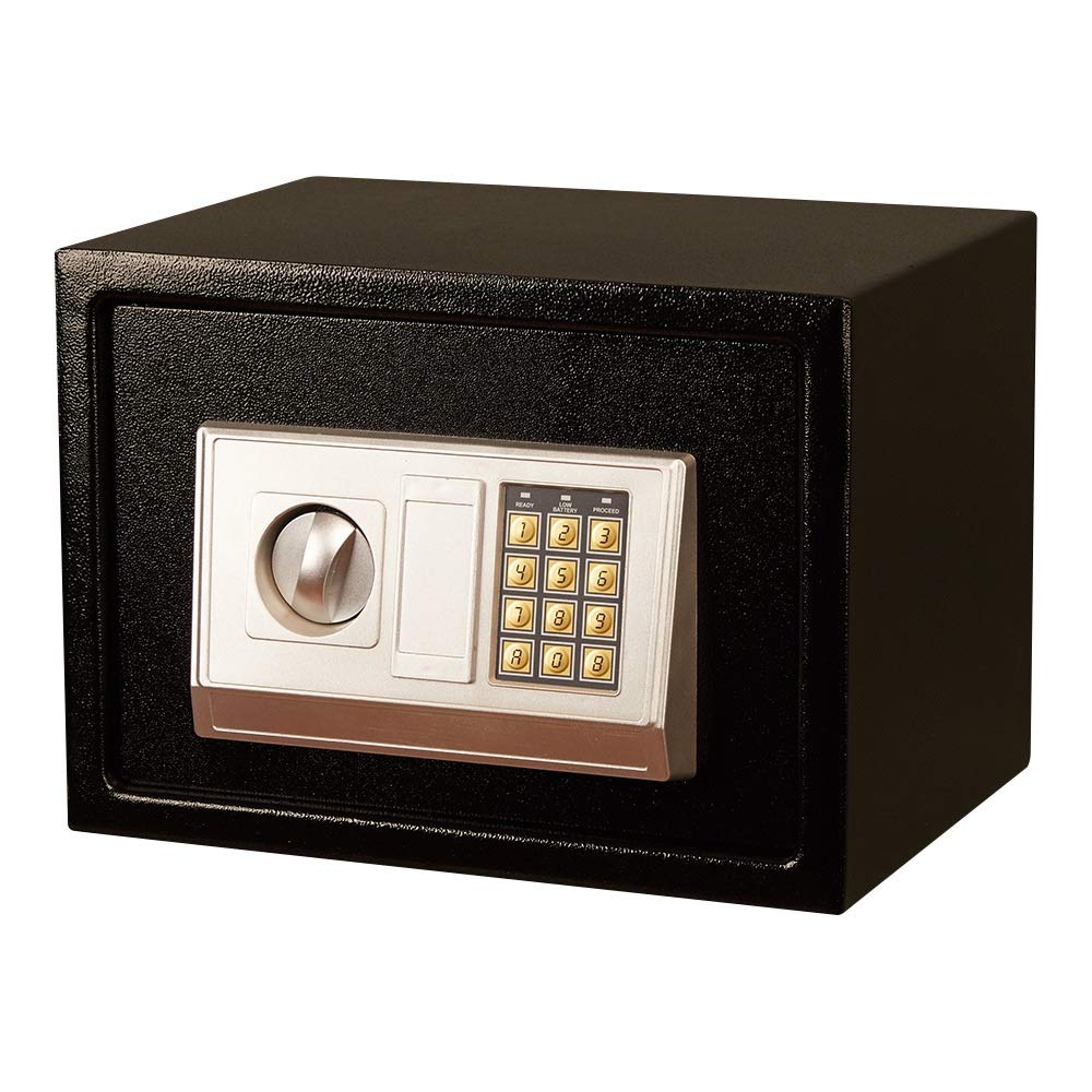 Caja Fuerte Cofre Electrónico Seguridad Caja Fuerte Digital Efectivo Acero Caja Fuerte para Dinero Hogar Negro/Negro/35X25X25Cm