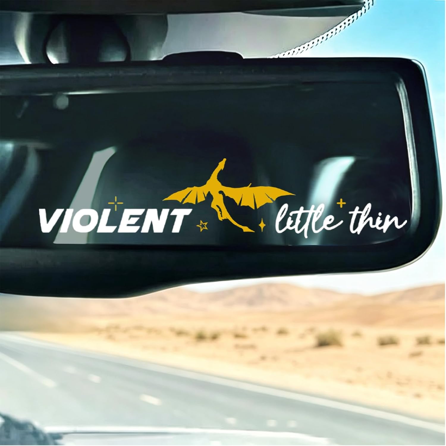 6 Pcs Violent Little Thing Rearview Mirror Decal, Fourth Wing Car Decal, Bookish Car Accessories, Waterproof Dragon Vinyl Stickers, Car Bottle Window Decor, Gift for Book Lovers, Fourth Wing Fans image 4