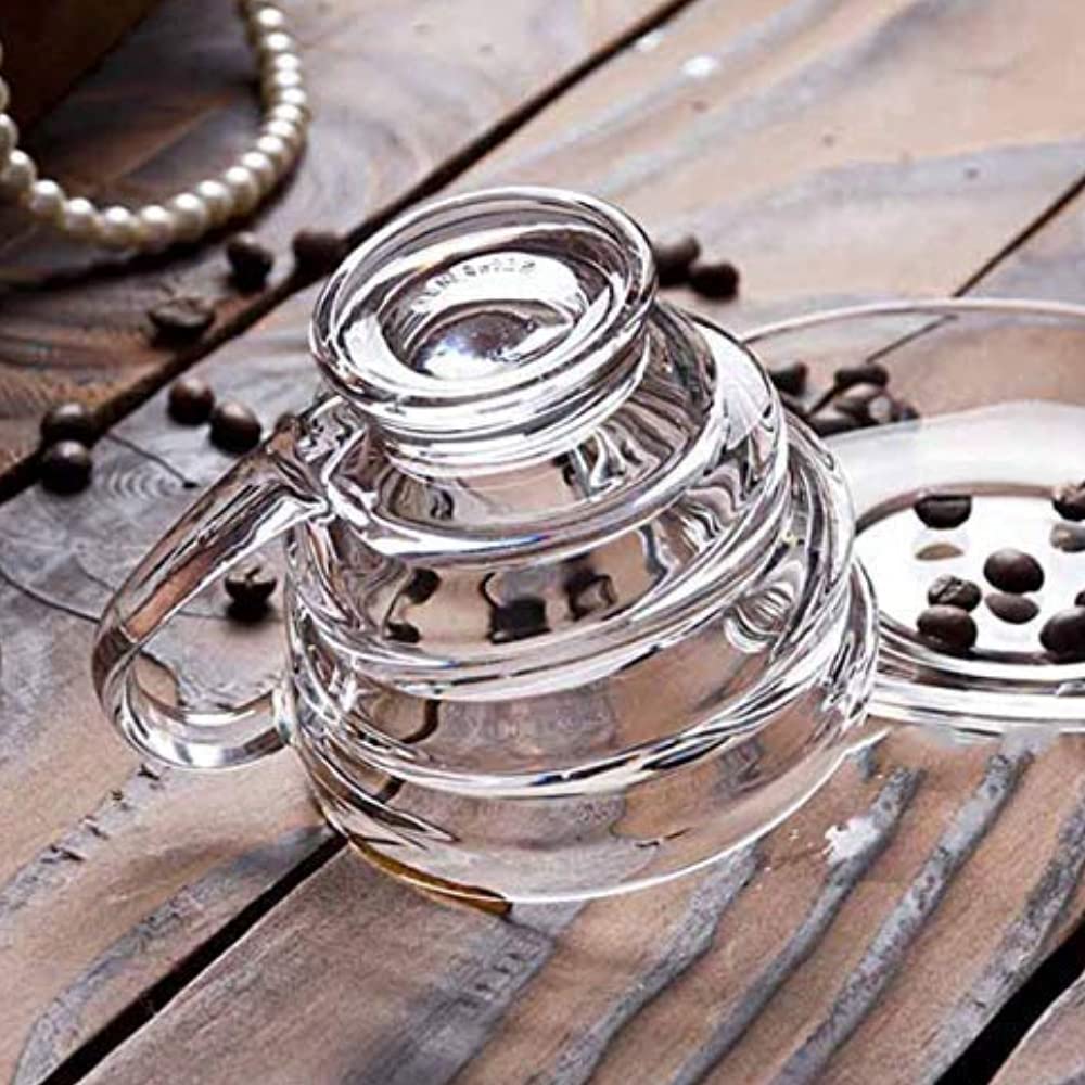 KOSH - Elegant Fancy Stylish Premium Crystal Glass Lead Free Cute Spiral Design Coffee and Green Tea Cups Mugs Latest Spiral Design Shape Elegant Transparent Cup Set (120 ml, Clear) - 2 Pc 1