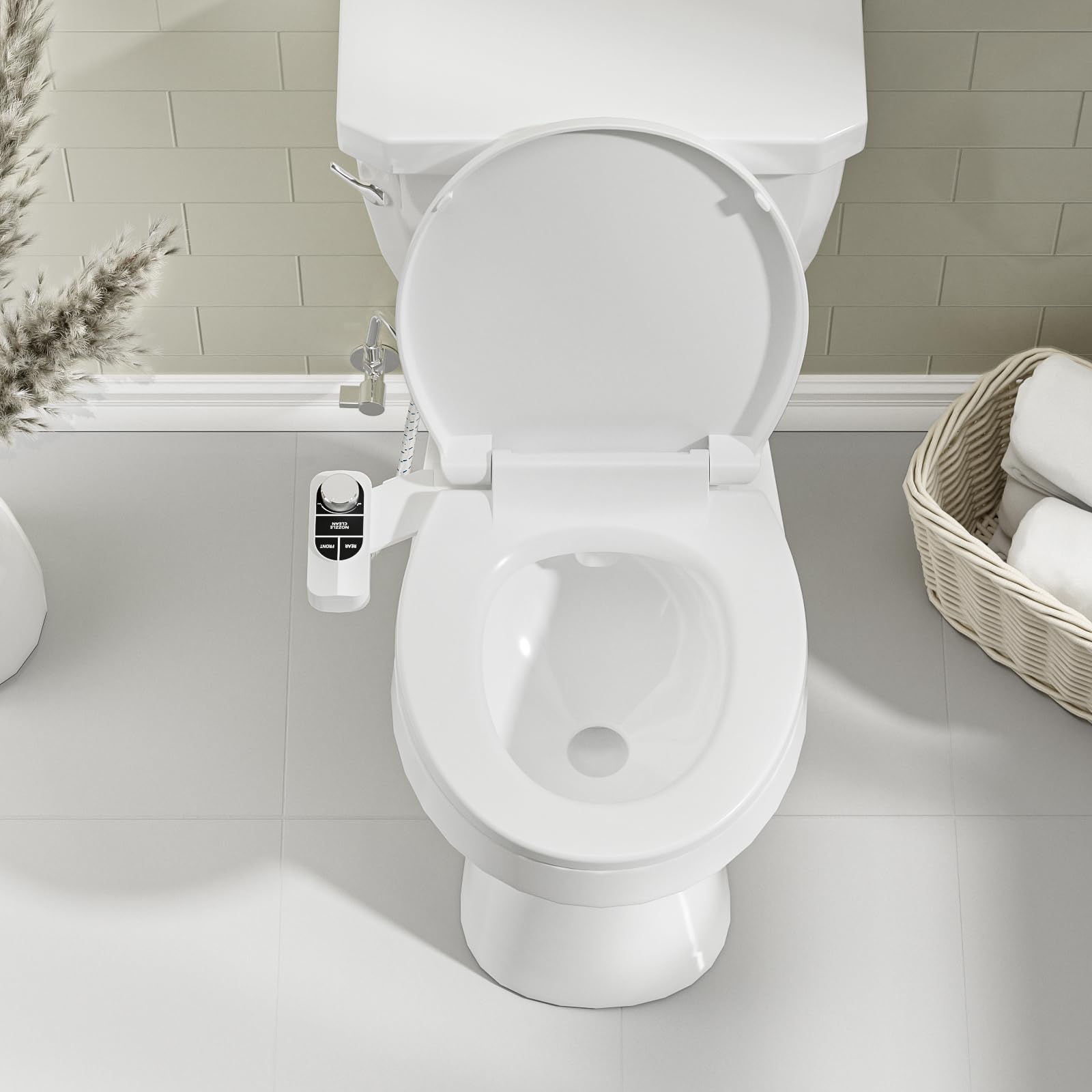 SAMODRA Bidet – Selbstreinigende Doppeldüse, kaltes Wasser, nicht elektrischer Bidet-Aufsatz für Toilette,unabhängig einstellbarer Wasserdruck, Quick-Release Funktion für einfach Reinigung