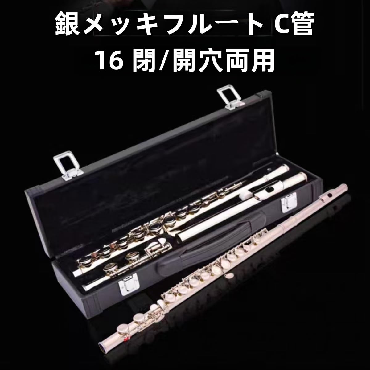 Amazon.co.jp: Poecuoa フルート 初心者向け 16穴 Cキー 白銅製 管楽器