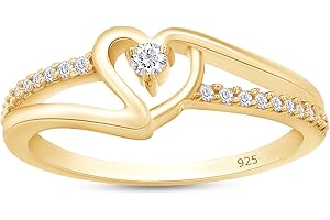 Exquisite Heart-Shaped Solitaire with Impeccable Diamonds and Moissanite