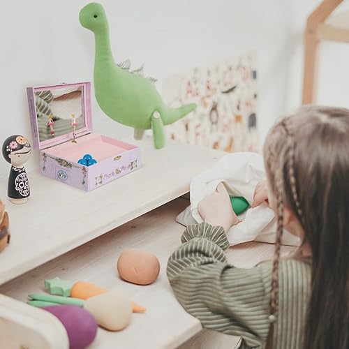 Miniatura 6 de Enchantmints Joyero musical de recital bailarina para niñas pequeñas joyero musical con 3 cajones extraíbles hermosa melodía musical con lago de