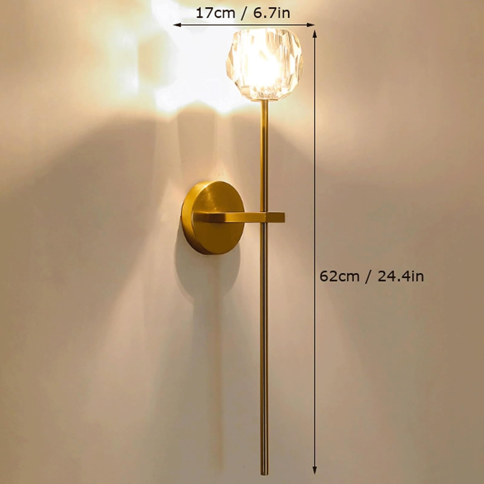 Kinkiet kryształowy, w całości miedziany, lampa ścienna G9, oświetlenie ścienne LED, luksusowa lampa ścienna do ganku, warsztatu, kuchni, salonu