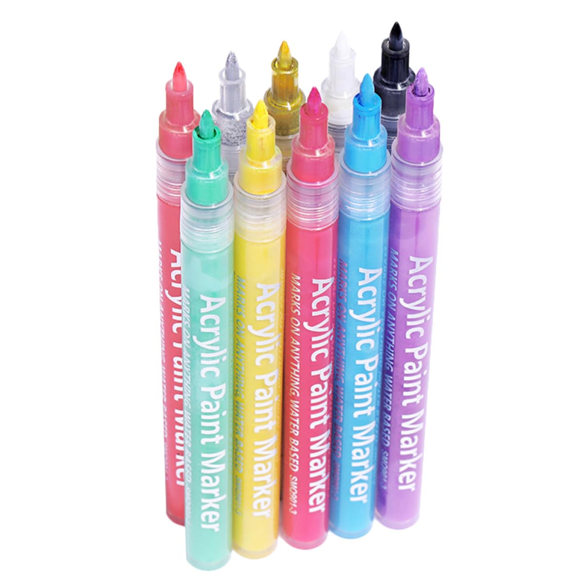 Kit de 10 Rotuladores para Dibujo de Uñas Punta Gruesa, Material Plástico, Uso Profesional en Salón de Manicura para Decoración Rápida y Precisa