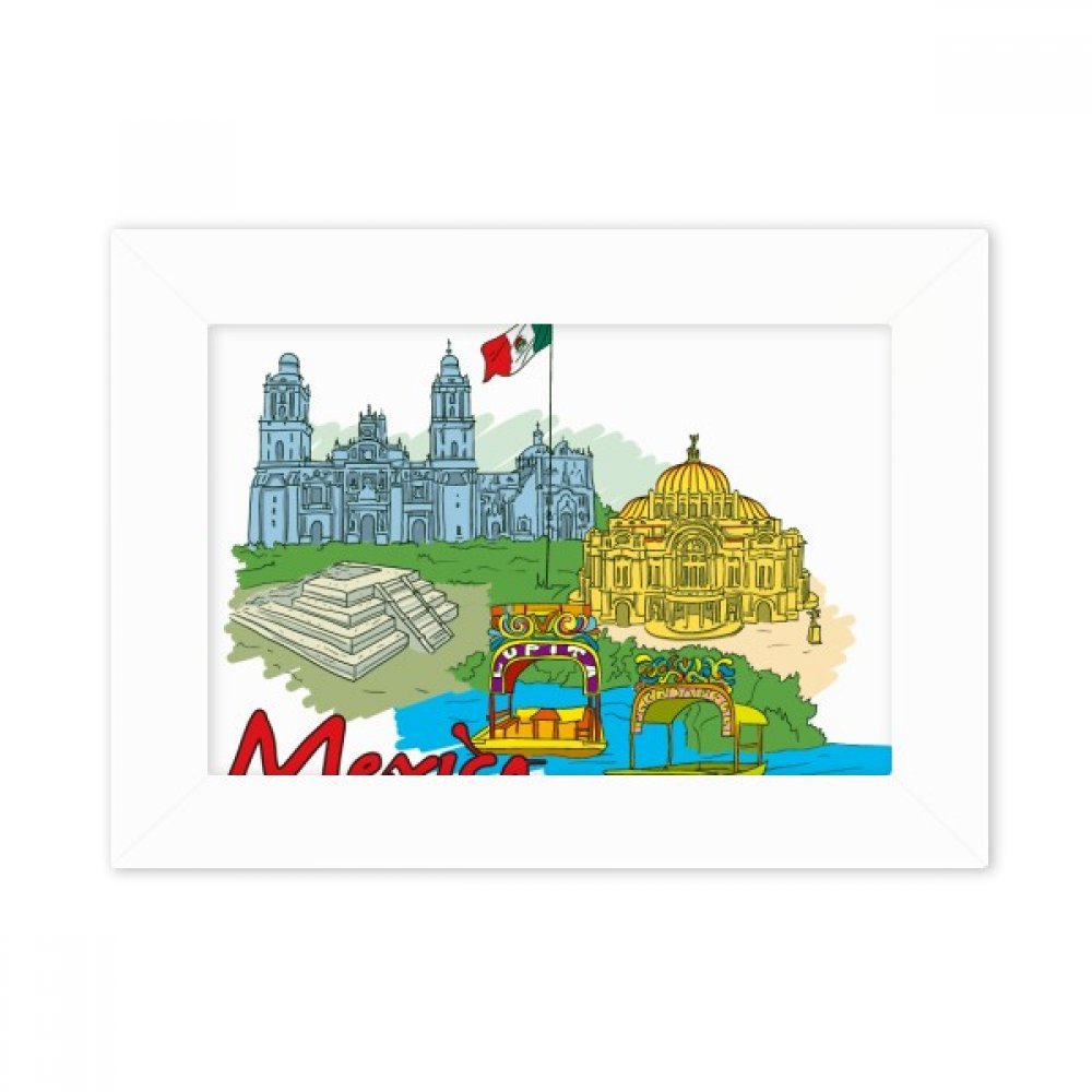 Cadre photo Mexique blanc 10x15 cm style peinture art