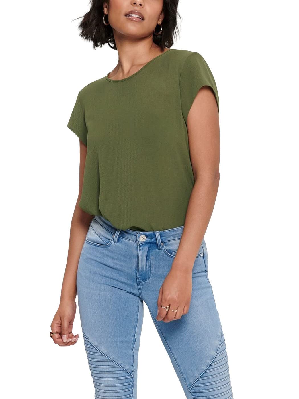 ONLY Onlvic S/S Solid Top Noos Wvn Camiseta para Mujer