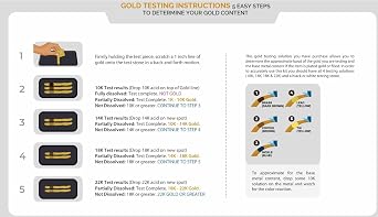 مجموعة اختبار المجوهرات الذهبية أصالة معادنك الثمينة 10K 14K 18K 22K Gold Testing Silver with Neutralizer and Scratch Stone