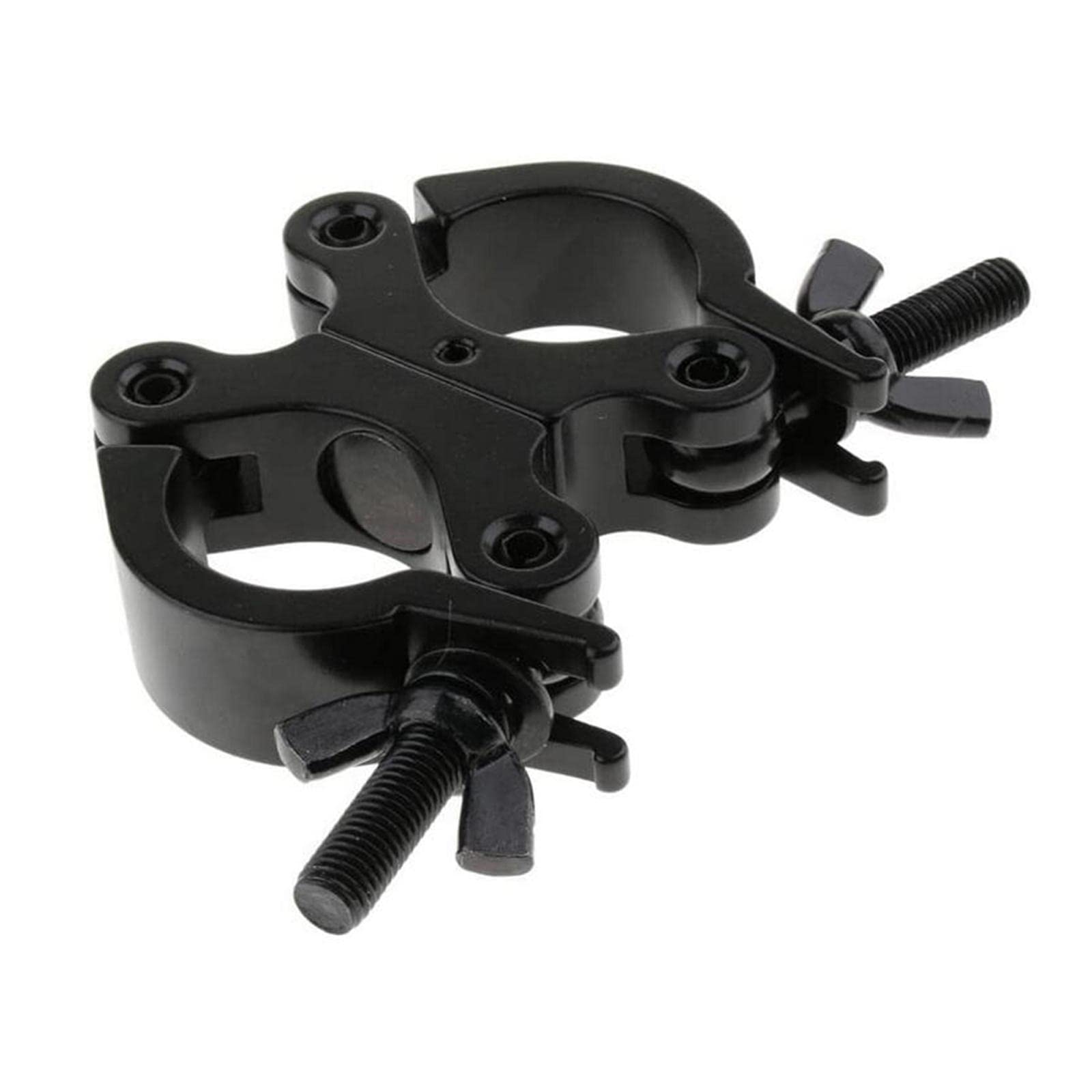 LOVIVER Abrazaderas de luz para DJ Abrazadera giratoria doble para tubería de 1,25-1,38 pulgadas de diámetro Montaje rápido y fácil para accesorios de, negro