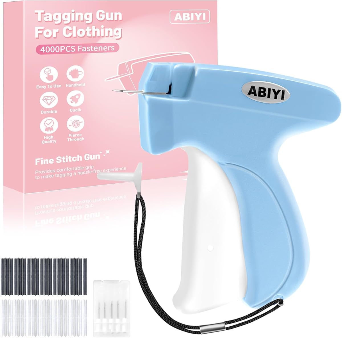 Quotation Stitchy Quick Clothing Fixer Gun, Retail Tagging Gun for Clothing, mini Stitch Gun for Clothes Sewing (Blue)