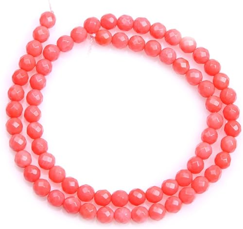 Miniatura 4 de JOE FOREMAN Columna de piedras preciosas semipreciosas de coral rosa de 0.197 x 0.394 in, cuentas sueltas para hacer joyas, suministros de