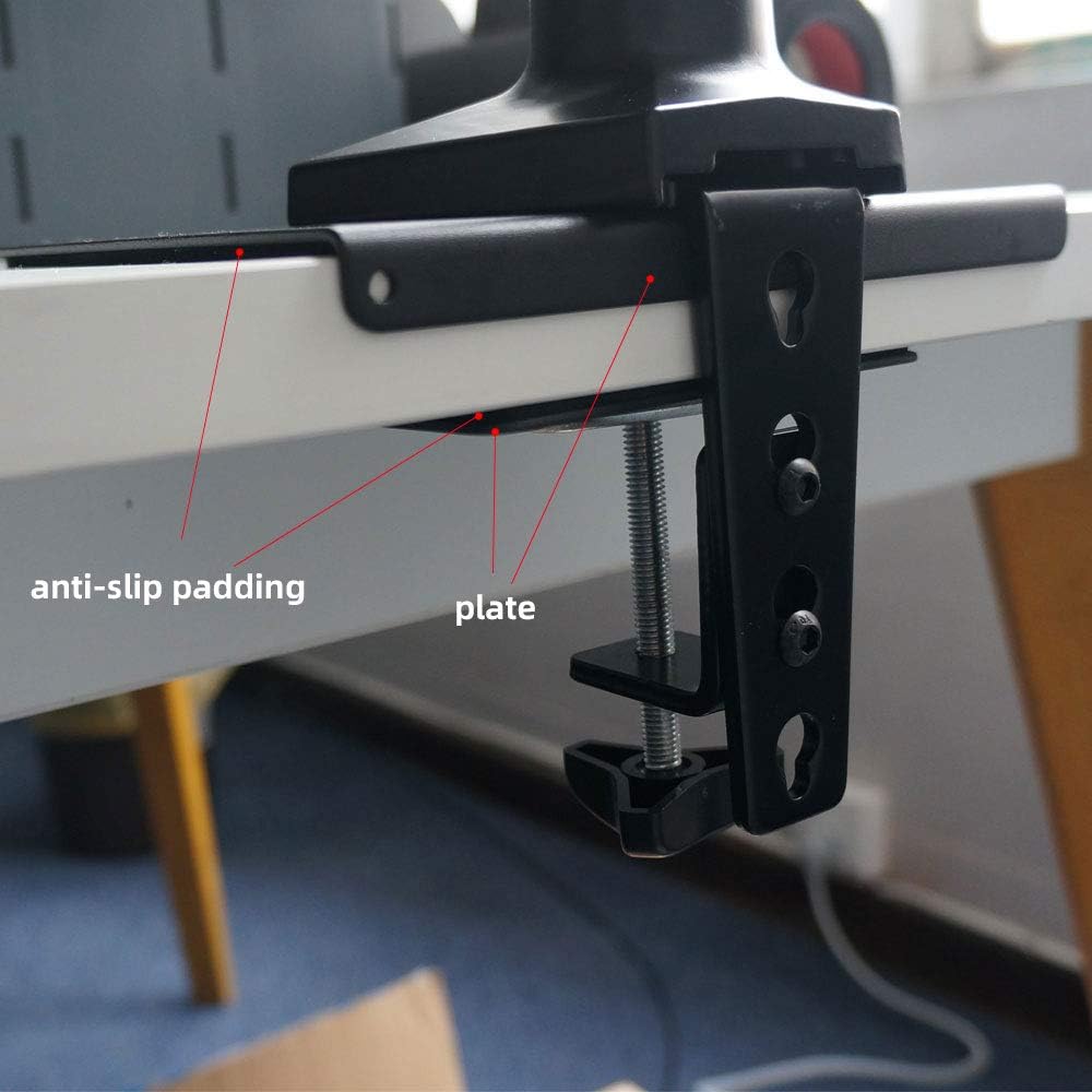 Steel Monitor Mount Reinforcement Plate Fits Most Monitor Desk Mount，for Fragile Tabletop Protection (Black, Square-1)