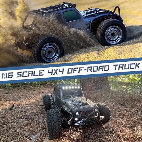 Image of RC Car 1 /16 RC Truck with High Speed Max 70km /h, 4 Channels Remote Control, 4WD, for Adults with 1pcs Upgraded 1500mah Battery, Multicolor
