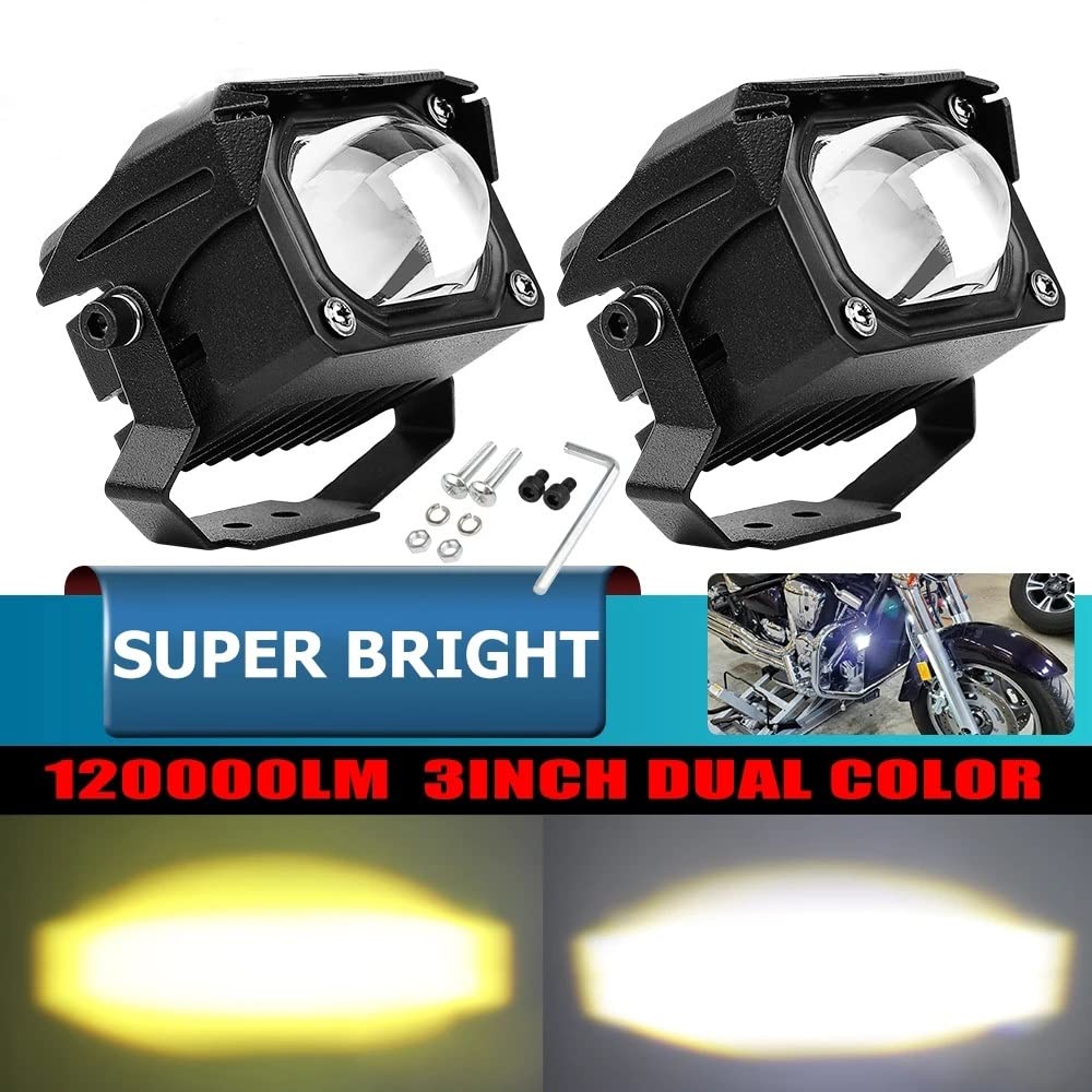 CLOUDSALE U10 Led h4 Lens 60W Super Power Dual Led Yellow and White Lens 6000k Mini H4 Led Projector Light-image-44