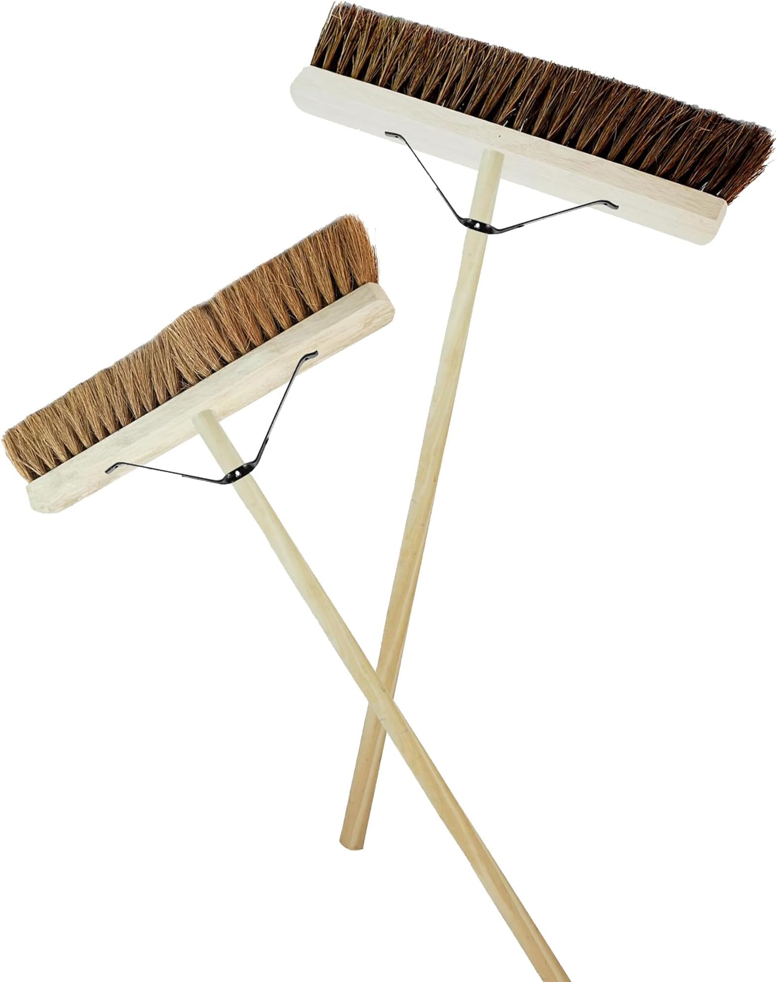 Sweeping Broom Soft Or Hard Bristle With Handle Perfect For The Garden Yard Or Garage (1, 24" Bassine Hard Bristle)