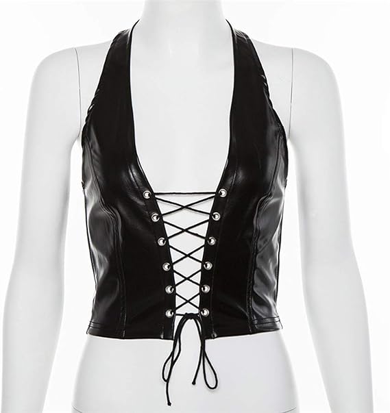 Leather lace up vest Clearance