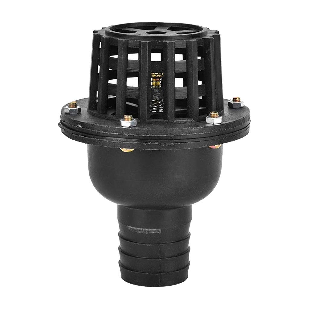 Water Pump Foot Valve,1.5in/ 2in/ 2.5in /3in /4in Black PVC Low Pressure Flat Check for Fluid Machine (Size : .5inch)