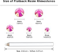 Vista 3 de 3000 diamantes de imitación de parte trasera plana, diamantes de imitación AB de parte trasera plana rosa claro para manualidades, gemas