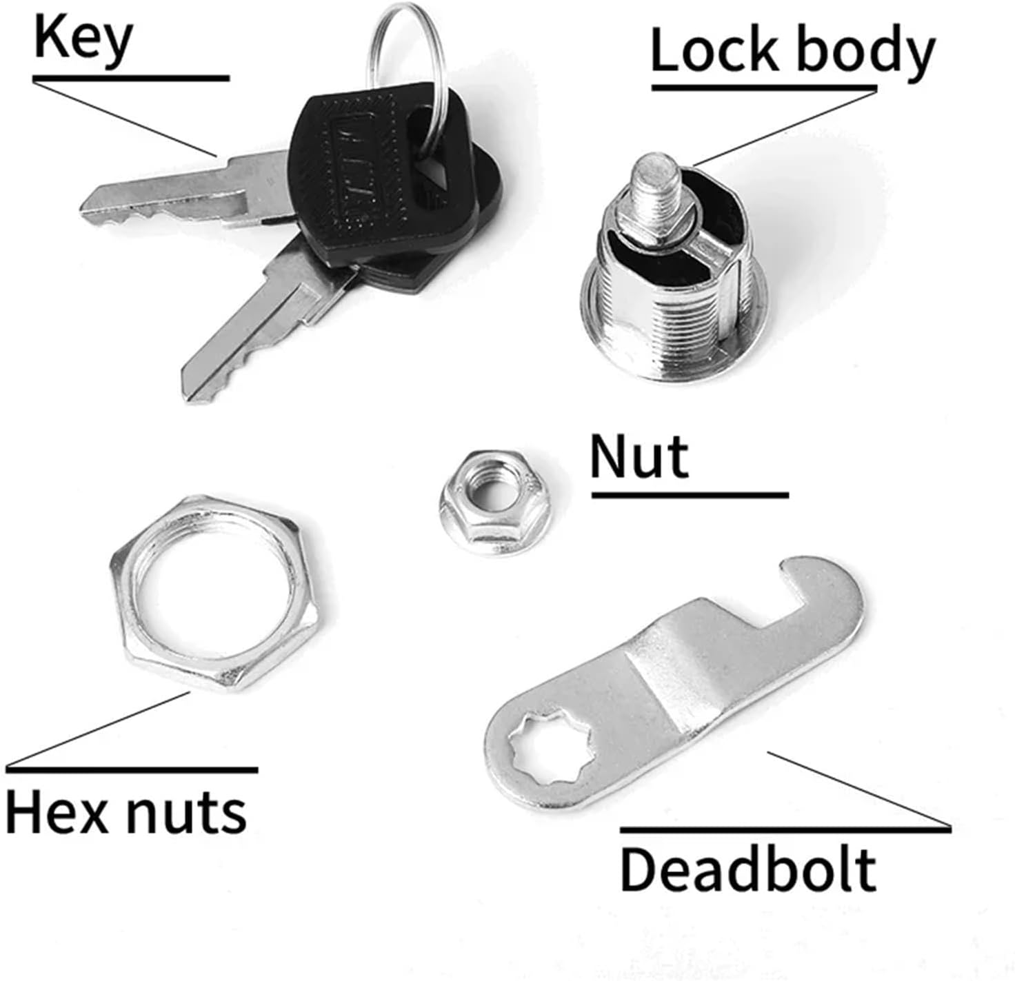 5/20 Sets Security Cam Locks - Metal Alloy Cylinder Cabinet Locker Cam Lock with 2 Keys.for Security Mailboxes,Cabinet Drawers.(Same Key 25mm5)