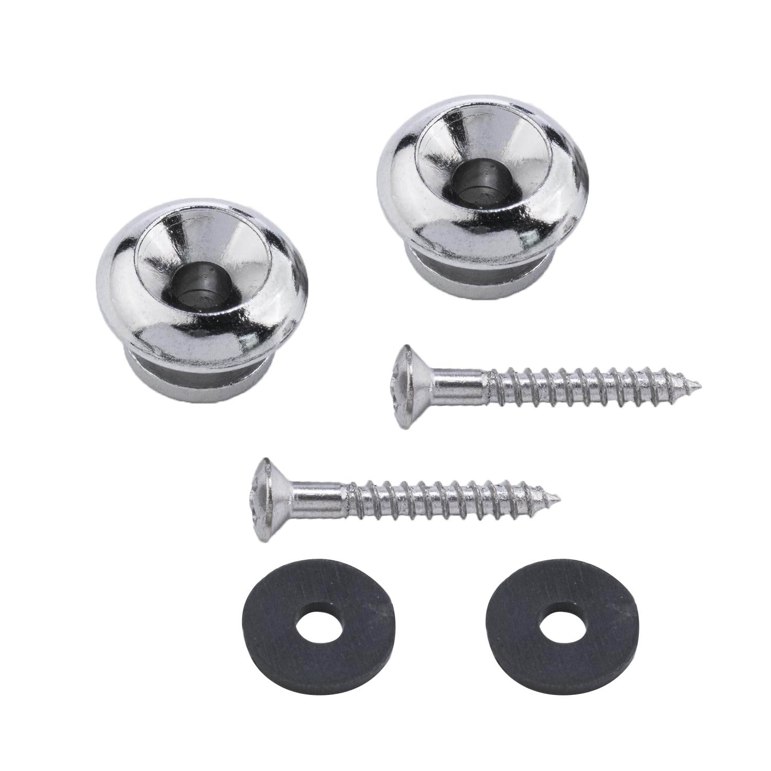 DIAO79NI 2 Pieces Mushrooms Head Guitar Strap Buttons Strap Locks (Chrome)