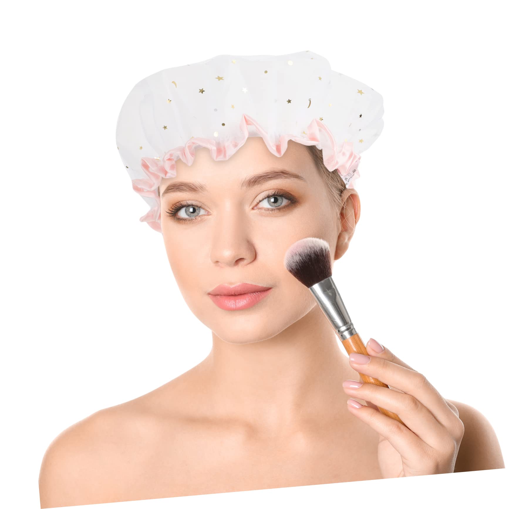 FOMIYES Bathing Cap for Women Soft Lightweight 2pcs Waterproof Shower Caps for Girls