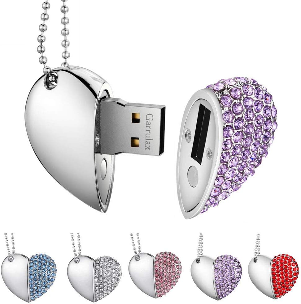 USB Flash Drives, Premium Heart Diamond High Speed USB 2.0 Flash Data Storage Drive Memory Pen Stick Flash Disk Pendrive