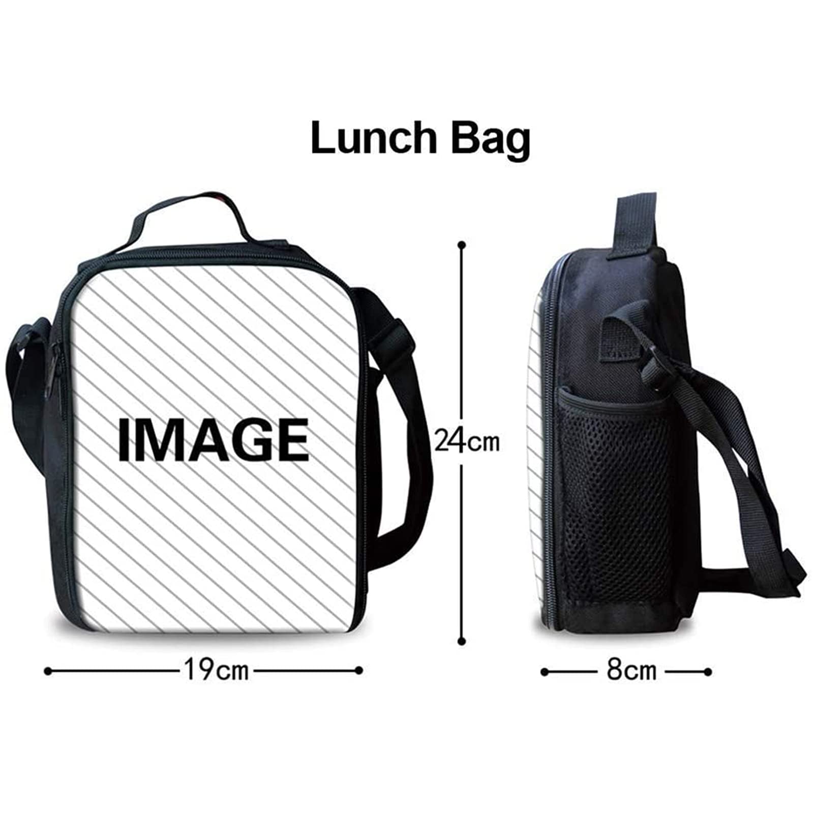 Binienty Bolsa de hombro 3 en 1 para niños y niñas, mochila + bolsa de almuerzo + estuche para lápices, Baloncesto de fuego, Talla única, moderno