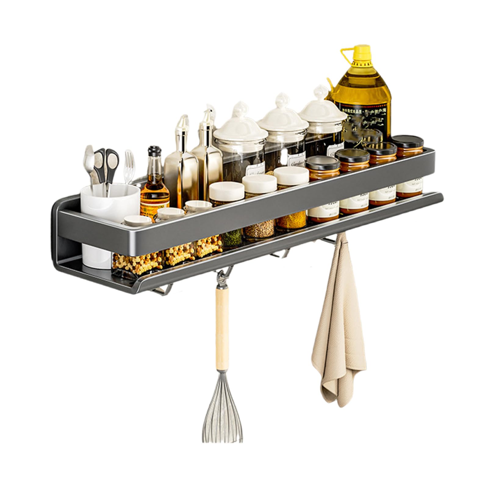 Msioytog Multipurpose Carbon Steel Organizers Rack Secure Rounded Designs Ideal for Kitchen Bathroom Accessory Storage Solution Space Saving Kitchen Organizers