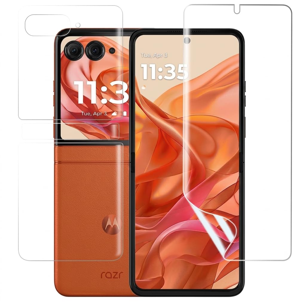 STP FEEL® Membrane Screen Protector Guard Compatible For Motorola Razr 50 Ultra/Moto Razr 60 Ultra/Razr+ 2024 (Front and Back Screen Guard) | Hydrogel Membrane with Finger Print Support-image-49